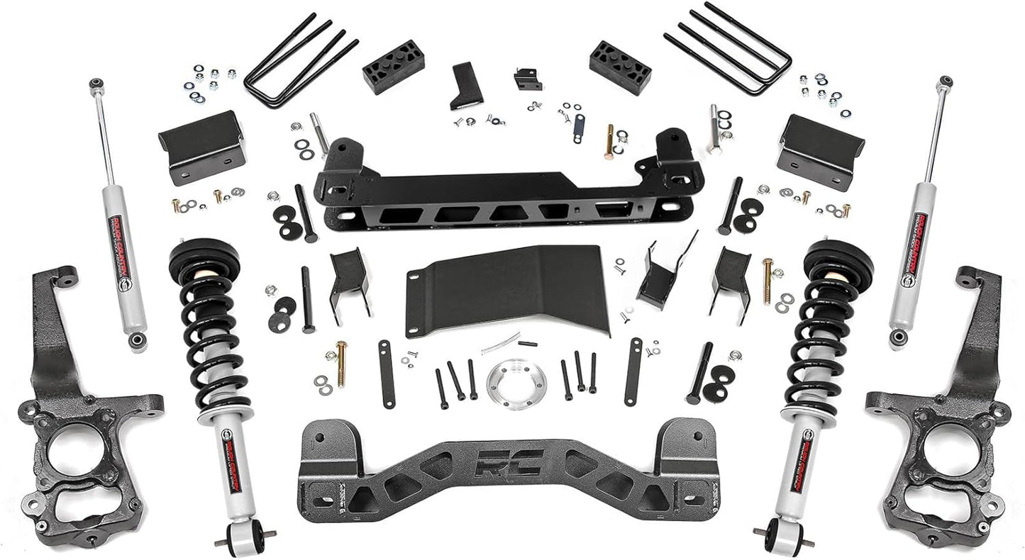 1x 501051 1x 555BOX1 1x 23165 1x 1553BOX6 1x 1555BOX4 1x 557BOX2 4 Inch Lift Kit   N3 Struts   Ford F-150 4WD (2015-2020)