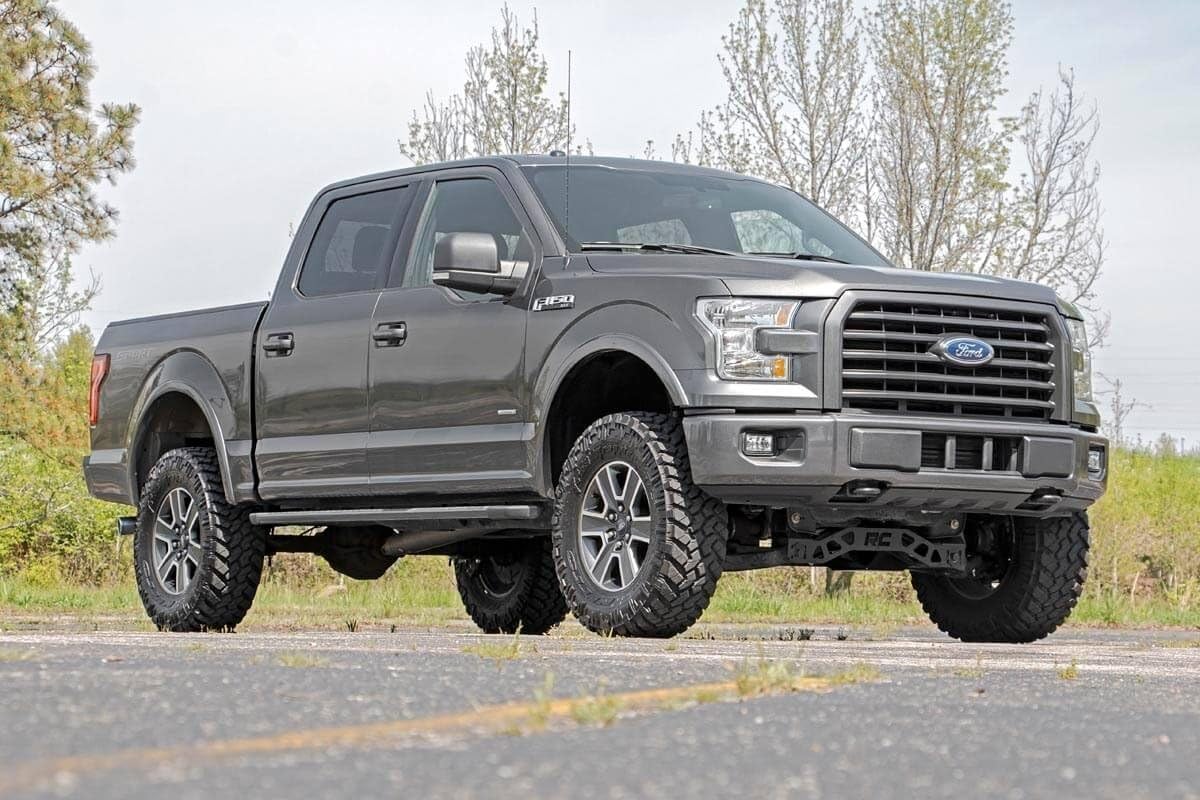 1x 501051 1x 555BOX1 1x 23165 1x 1553BOX6 1x 1555BOX4 1x 557BOX2 4 Inch Lift Kit   N3 Struts   Ford F-150 4WD (2015-2020)